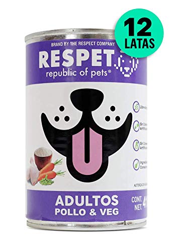 RESPET Republic of Pets Alimento para Perro de Pollo y Vegetales Lata de 410 g Charola de 12 latas