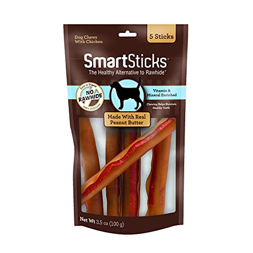 Smartsticks Mantequilla de Cacahuete para Perros, 5 Unidades por Paquete