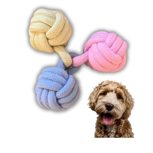 Juguete para perros | Juguete dental de cuerda de algodón para perros pequeños y medianos, diversión retorcida con colorido juego de dentición | Energiza a tu mascota para mantenerlos ocupados | Larga duración | Masticar la dentición