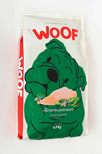 WOOF Croquetas Naturales para Perro Cachorro Sabor a Pollo 6.8kg - Sin maíz, Trigo, SOYA, sin Conservadores ni saborizantes Artificiales