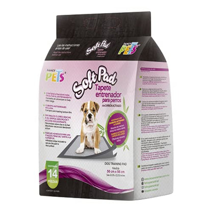 Fancy Pets Soft Pad Tapete Entrenador Que neutraliza y Absorbe Malos olores para Perro con Carbón Activado con 14 Piezas