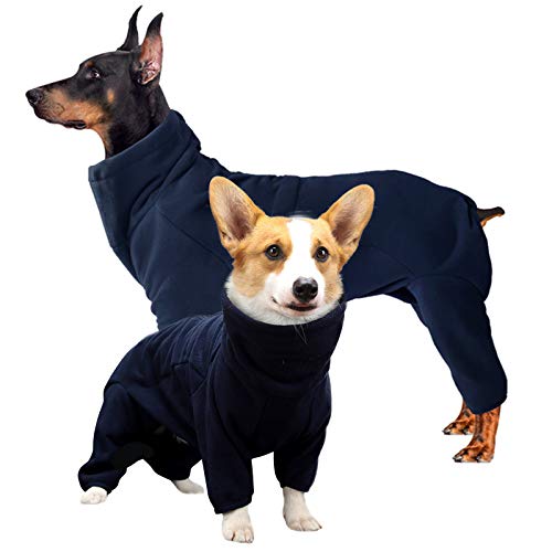 ROZKITCH - Abrigo invierno para perro, pijama-suéter de forro polar suave, resistente al viento, clima frío, para perros pequeños, medianos y grandes, para caminata, senderismo, viajes, dormir