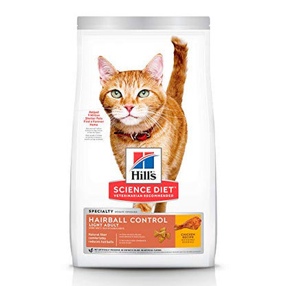 Hill's Science Diet, Alimento para Gato Adulto Hairball Control Light, Seco (bulto) 3.2kg