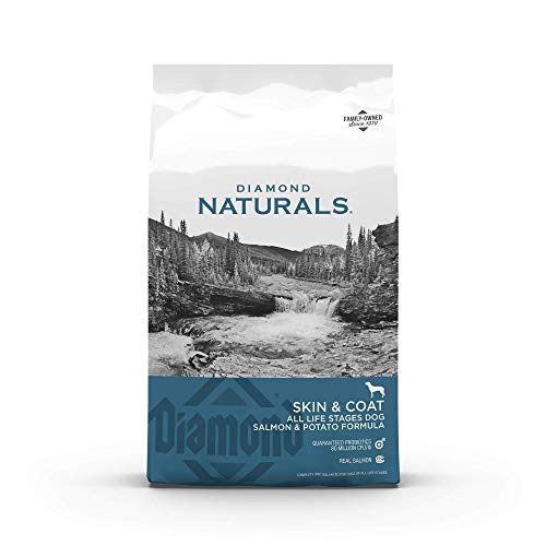 Diamond Pet Foods - Alimento seco natural para perros Diamond Naturals Skin &amp; Coat, receta de carne auténtica, con salmón capturado en la naturaleza, 30 libras, estándar