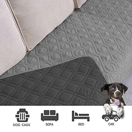 Ameritex Funda impermeable para cama de perro, manta para mascotas, para muebles, cama, sofá, sofá reversible (30 x 70 pulgadas, gris + gris oscuro)