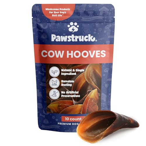 Natural Cow Hooves for Dogs (10 Pack) - Made in The USA Bulk Dog Dental Treats & Dog Chews Beef Hoof, American Made