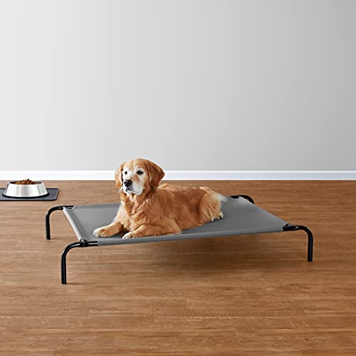 Amazon Basics - Cama elevada refrescante para perro con marco de metal, grande, 51 x 31 x 8 pulgadas, gris