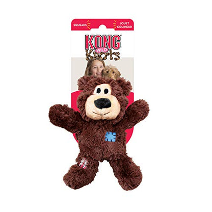 Kong Wild Knots Bear Juguete para perro, colores variados, Marrón, XS