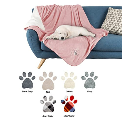 Manta impermeable para mascotas de 50 x 60 pulgadas, suave manta de felpa que protege el sofá, sillas, automóvil, cama de derrames, manchas o pieles de mascotas, lavable a máquina por Petmaker (rosa)