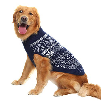 Homimp - Suéter para perro con diseño de rombos, Azul, Large