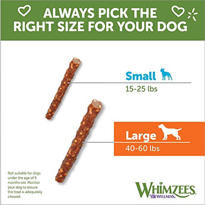 WHIMZEES Natural Grain Free Dental Dog Treats, Large Veggie Sausage, Bag of 7
