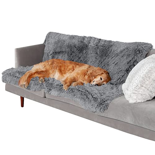 Furhaven XL - Manta para perro, impermeable, calmante, de piel sintética y terciopelo, lavable, color gris, extra grande