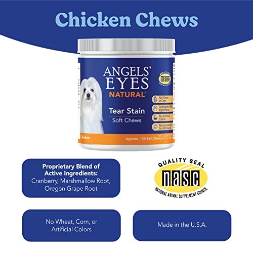 ANGELS' Eyes 120 unidades masticables suaves con fórmula de pollo natural para perros