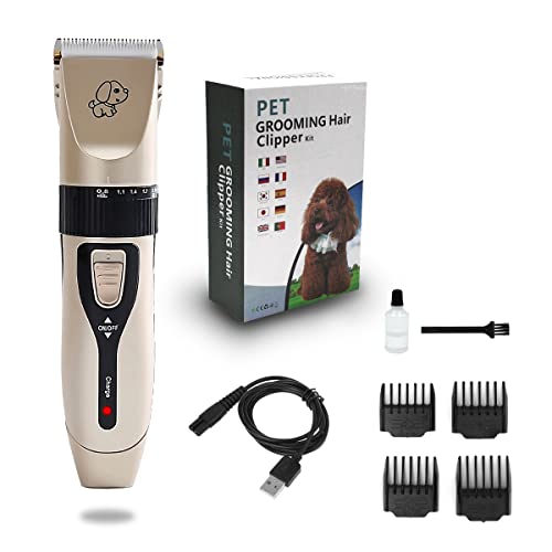 Raganet, Maquina Rasuradora para Mascotas, Cortapelos Recargable con Cable USB, Kit Multifuncional para el Cuidado de Mascotas, Bajo Nivel de Ruido, Bateria de Larga Duracion y 4 Peines limites