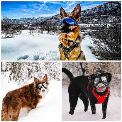 Namsan Lentes de Sol para Perros Medianas-Grandes UV Gafas para Perro Prueba de Viento-Nieve Gafas de Mascota, Marco Suave, Negro
