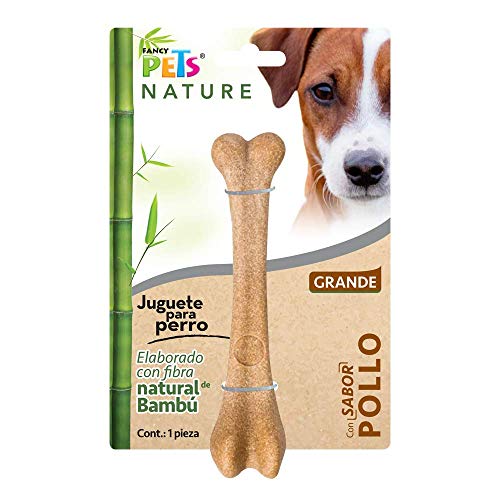 Fancy Pets JUGUETE HUESO GDE DE BAMBU SABOR POLLO NATURE.