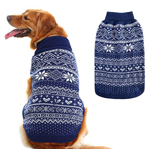 Homimp - Suéter para perro con diseño de rombos, Azul, Large