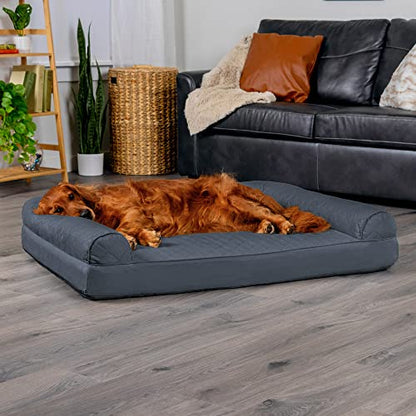 Cama ortopédica para perro Furhaven XL, estilo sofá acolchado con funda extraíble y lavable, color gris hierro, Jumbo (XL)