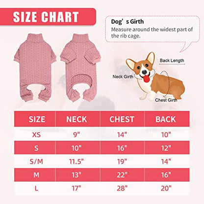 Suéter de cuello alto para perro, ropa de punto para perro, suéter de color sólido, suéter cálido para gatos, suéteres para perros pequeños (rosa y S)