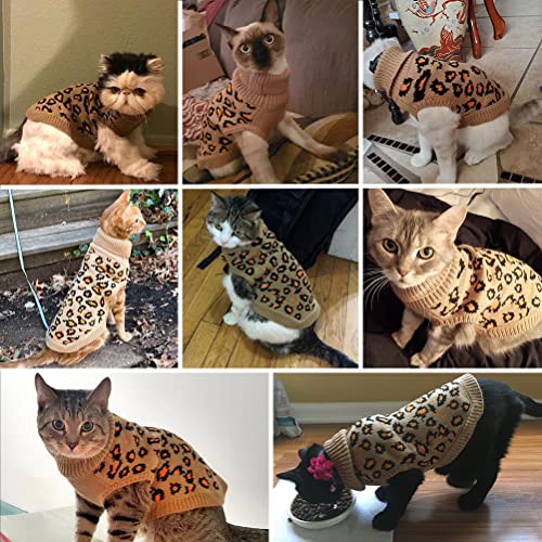 Mihachi - Chaleco de punto para gatos, cachorros, animales pequeños, color marrón, talla M