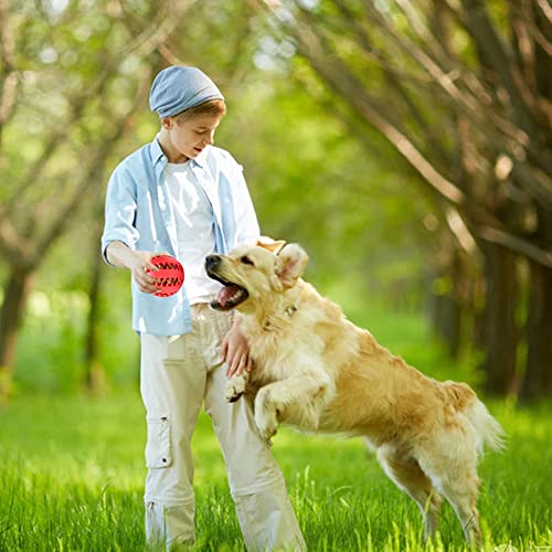 LISAPRO Pelotas Grandes de Goma para Mascotas, duraderas, funcionales para Limpieza y Cuidado Dental para Mascotas, Juguete para Perro, Pelota de Goma Resistente a mordeduras (1PCS Azul + 1PCS Rojo)