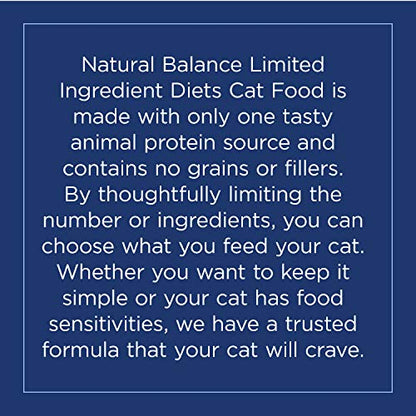 Natural Balance Limited Ingredient Diets Green Pea & Venison Formula Dry Food para Gatos (1 Paquete), 2 kg