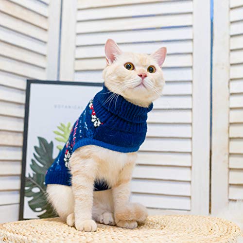 Suéter clásico de copo de nieve para perro – suave engrosamiento para perro gato abrigo, ropa de punto de invierno para mascotas para clima frío