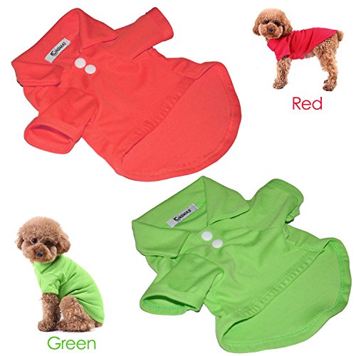 KINGMAS 4 Pack Dog Shirts Pet Puppy T-Shirt Clothes Outfit Apparel Coats Tops - X-Small