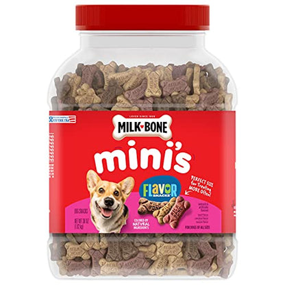 Aperitivos Sabor Dog Treats de hueso de leche, Mini, ROJO, BLANCO, ROSA, 36 onzas
