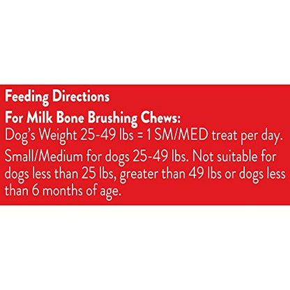 Milk-Bone Brushing Chews Daily Dental Dog Treats, Fresh Breath, Small-Medium, 29.9 oz Pouch