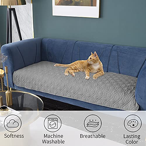 Ameritex Funda impermeable para cama de perro, manta para mascotas, para muebles, cama, sofá, sofá reversible (30 x 70 pulgadas, gris + gris oscuro)