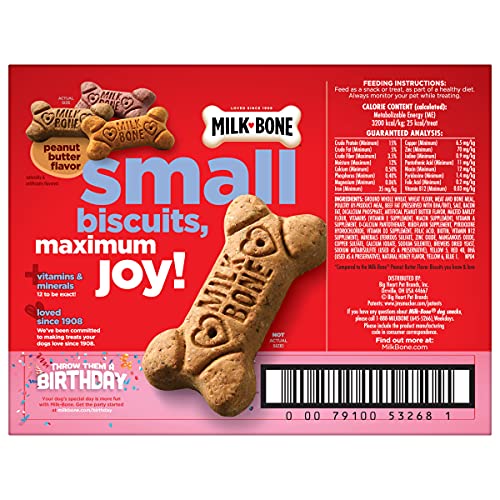 Paquete variado de golosinas para perros con sabor a mantequilla de maní y hueso de leche, pequeño/mediano/7 lb