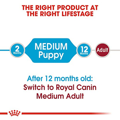 Royal Canin Croquetas Para Razas Medianas, Medium Puppy, 13.6 Kg (Empaques Aleatorios) (El Empaque Puede Variar)