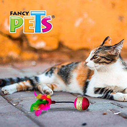 Fancy Pets Juguete de Pelota con Plumas para Gato