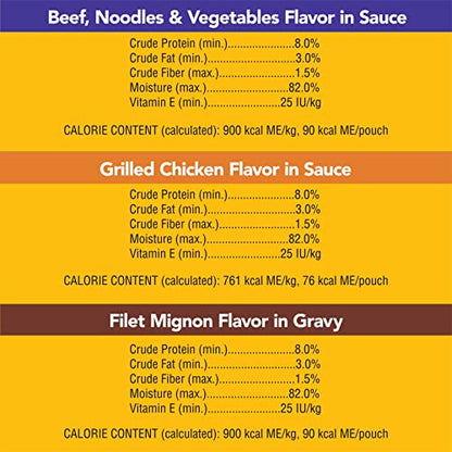 PEDIGREE Choice Cuts Paquete variado con filet mignon, pollo y carne de res Comida húmeda para perros 3.5 oz. 18 cuentas