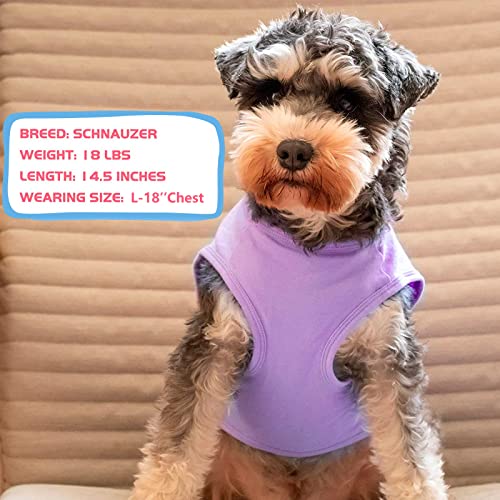 KYEESE Paquete de 2 camisetas de algodón a rayas para perros medianos, camiseta sin mangas, chaleco suave, camiseta para perro, ropa para perro