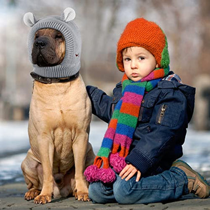 Frienda Orejas silenciosas para perros, orejeras de perro, protección contra el ruido, sombreros de punto para perros, orejas de mascotas, cubierta cálida para las orejas de perro, sombrero de invierno, disfraz de conejo para perros medianos a grandes, ga