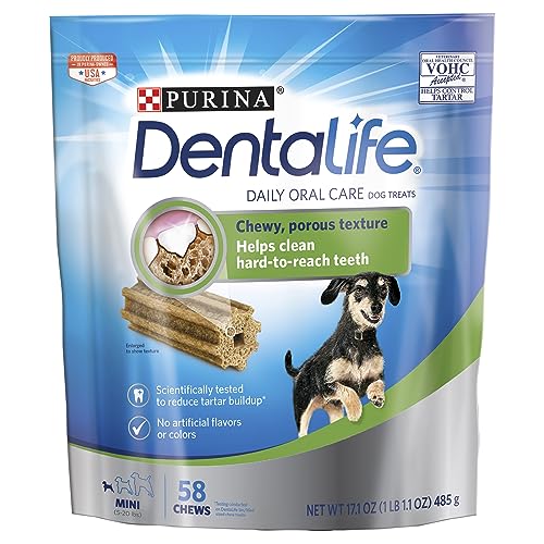 Purina DentaLife Daily Oral Care Mini Dog Treats 17.1 oz. Pouch, Pack of 1