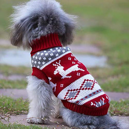 Suéteres de Navidad para perro, para invierno, ropa de punto, ropa de Navidad, abrigos clásicos y cálidos, diseño de reno y copo de nieve de Vehomy