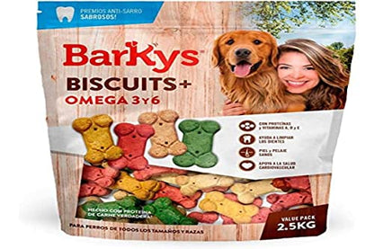 BARKYS Biscuit premios para Perro con Omega 3 Y 6, 2.5 kg
