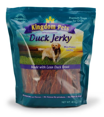 Kingdom Pets Premium Dog Treats, cecina de pato, bolsa de 40 onzas