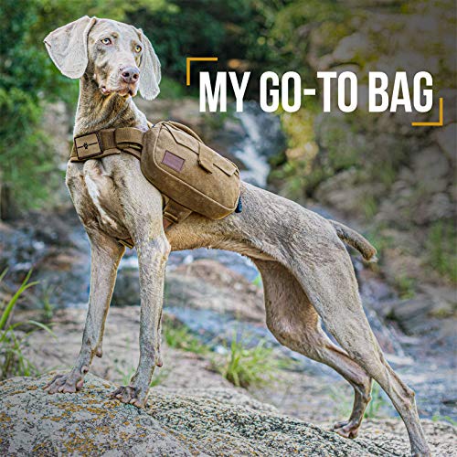 OneTigris Dog Pack Hound Mochila de viaje de camping senderismo mochila para perros medianos y grandes (marrón, mediano)