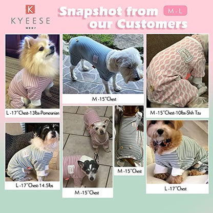 KYEESE Pijama de algodón para perros, mameluco de 4 patas, funda de pelo de perro