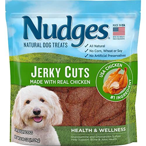 Nudges Jerky Cuts golosinas para perros, salud y bienestar del pollo, 36 onzas