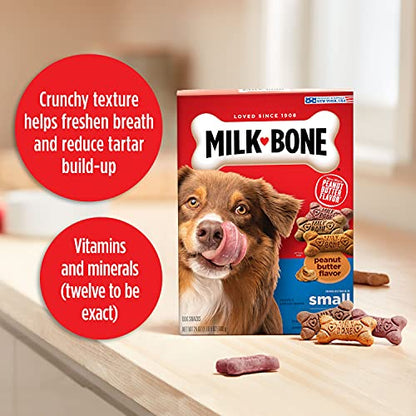 Paquete variado de golosinas para perros con sabor a mantequilla de maní y hueso de leche, pequeño/mediano/7 lb