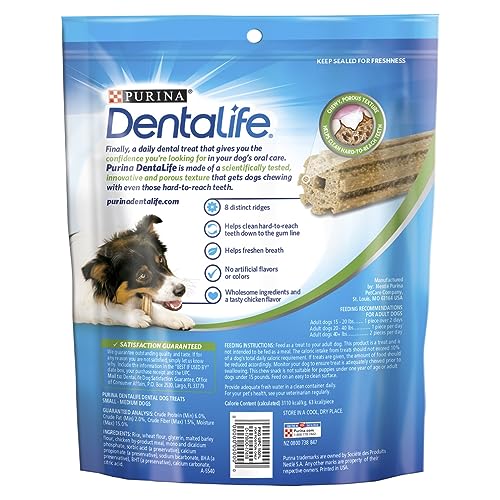 Purina DentaLife Daily Oral Care Small/Medium Dog Treats, 17.9 Ounce Pouch, Pack of 1