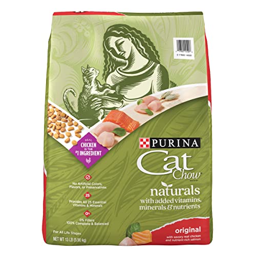 Purina Cat Chow Alimento seco para gatos, Naturals, bolsa de 13 libras, paquete de 1