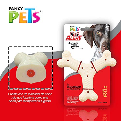 Fancy Pets Red Alert Juguete Rojo Forma Hueso Triple con Sabor a Pollo para Perro