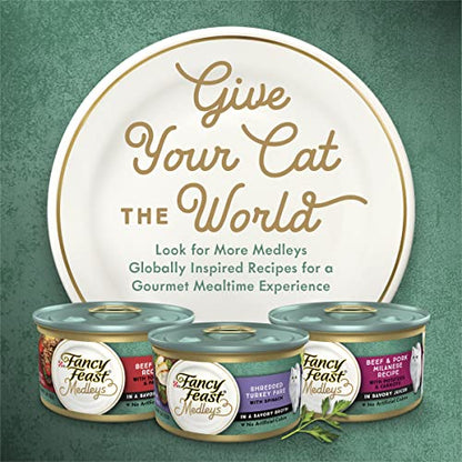 Fancy Feast Comida húmeda para gatos, mezclas elegantes, colección florentina con verduras de jardín, lata de 3 onzas, paquete de 24