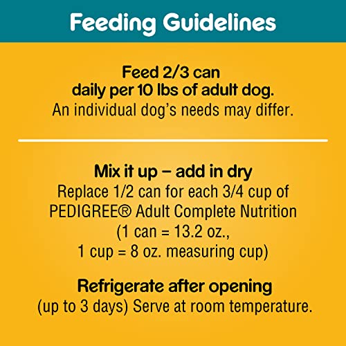 PEDIGREE Traditional Ground Dinner With Chicken and Rice Canned Dog Food 13.2 Ounces (Pack of 12)